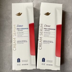 Dove Pro-Ceramide + Repair Cream Serums bundle New 2-pack 8 FL OZ each
